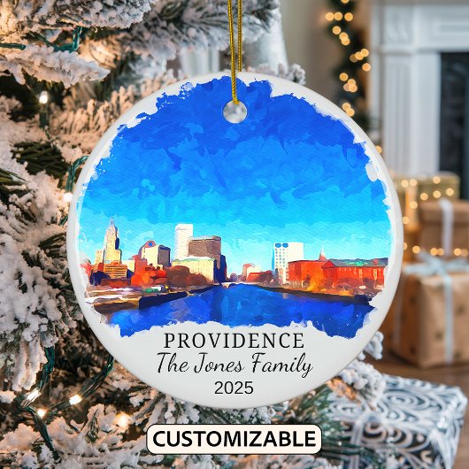Personalisierte Providence Ornament, Rhode Island Keramik Ornament
