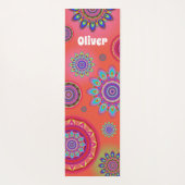 Personalisierte psychedelische Hippy-Mandala-Yoga- Yogamatte (Rückseite)