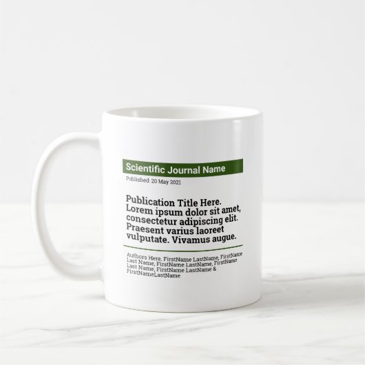 Personalisierte Publikation Klassische Tasse - Grü (Links)