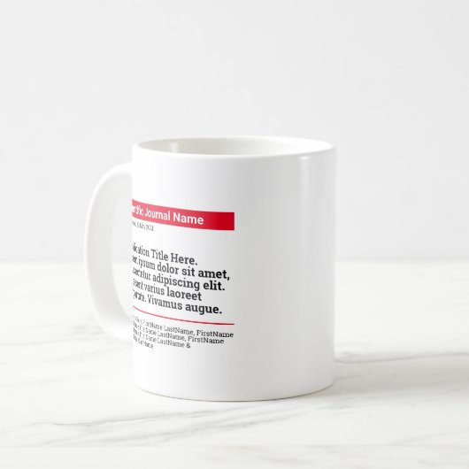 Personalisierte Publikation Klassische Tasse - Rot (Vorderseite Links)
