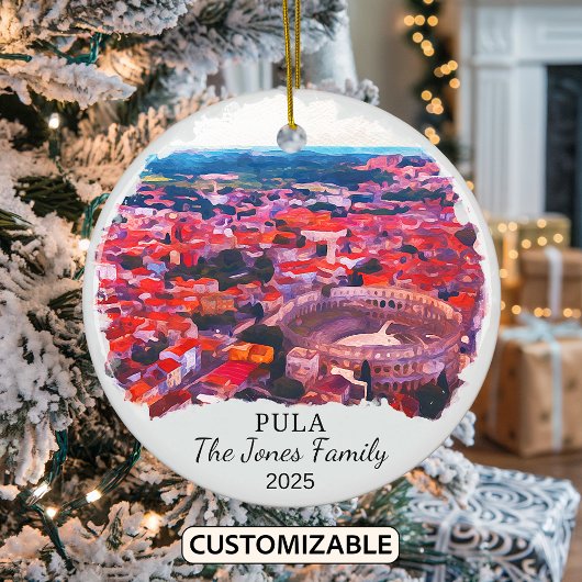 Personalisierte Pula Ornament, Kroatien Keramik Ornament