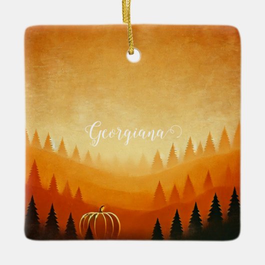 Personalisierte Pumpkin Ernte Autumnal Harvest Keramikornament (Vorderseite)