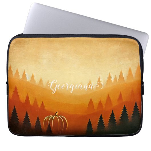 Personalisierte Pumpkin Ernte Autumnal Harvest Laptopschutzhülle (Vorderseite)