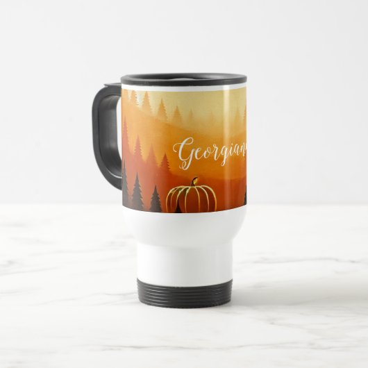 Personalisierte Pumpkin Ernte Autumnal Harvest Reisebecher (Vorderseite Links)