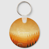 Personalisierte Pumpkin Ernte Autumnal Harvest Schlüsselanhänger (Rückseite)