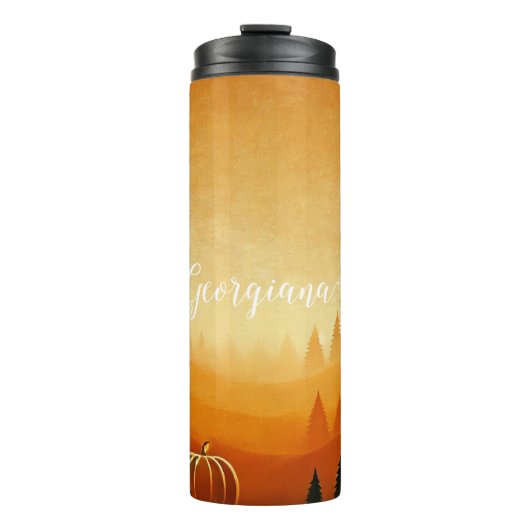 Personalisierte Pumpkin Ernte Autumnal Harvest Thermosbecher (Vorderseite)