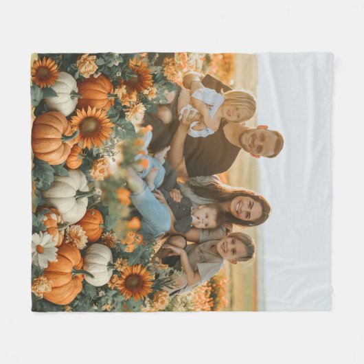 Personalisierte Pumpkin-Falldesign Fleecedecke (Vorderseite (Horizontal))
