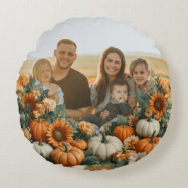 Personalisierte Pumpkin-Falldesign Rundes Kissen