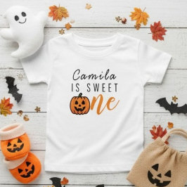 Personalisierte Pumpkin Sweet One 1. Geburtstag Baby T-shirt
