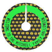 Personalisierte Pumpkins Halloween-Baumrock Polyester Weihnachtsbaumdecke (Vorderseite)