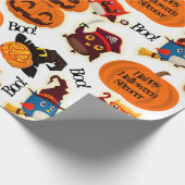 Personalisierte Pumpkins Halloween Geschenkpapier (Ecke)