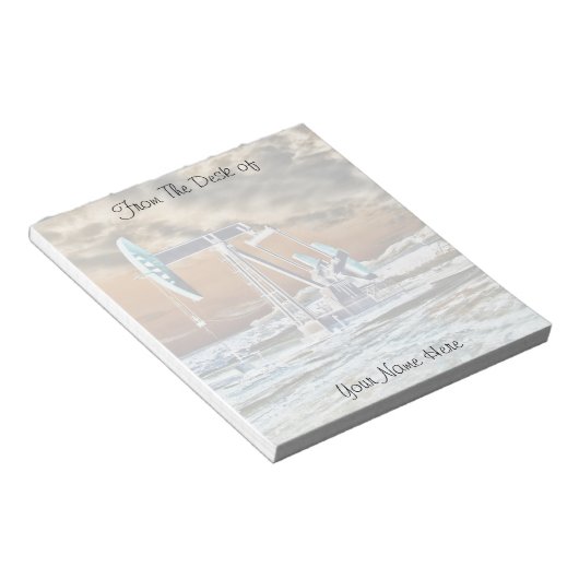 Personalisierte Pumpstation Notepad Notizblock (angewinkelt)