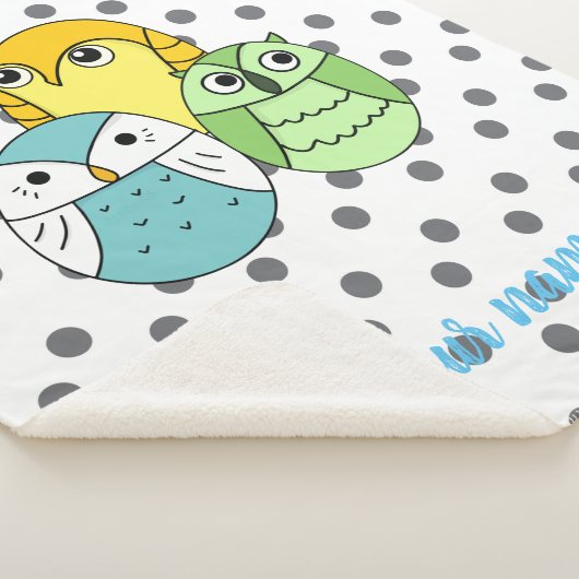 Personalisierte Punkte Uhusen, weißlich Sherpadecke (3/4)