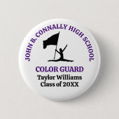 Personalisierte Purple High School Color Guard Button (Vorderseite)