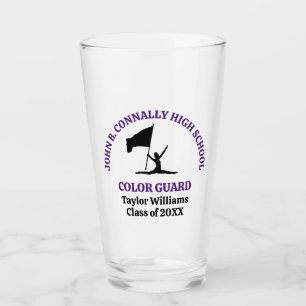 Personalisierte Purple High School Color Guard Glas