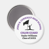 Personalisierte Purple High School Color Guard Magnet (Vorderseite/Rückseite)