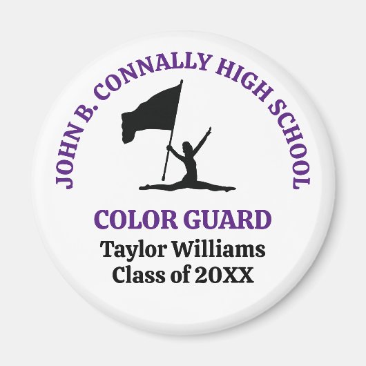Personalisierte Purple High School Color Guard Magnet (Vorne)
