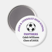 Personalisierte Purple High School Fußballmannscha Magnet (Vorderseite/Rückseite)