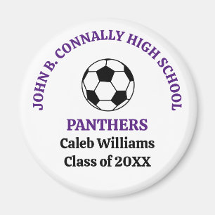 Personalisierte Purple High School Fußballmannscha Magnet