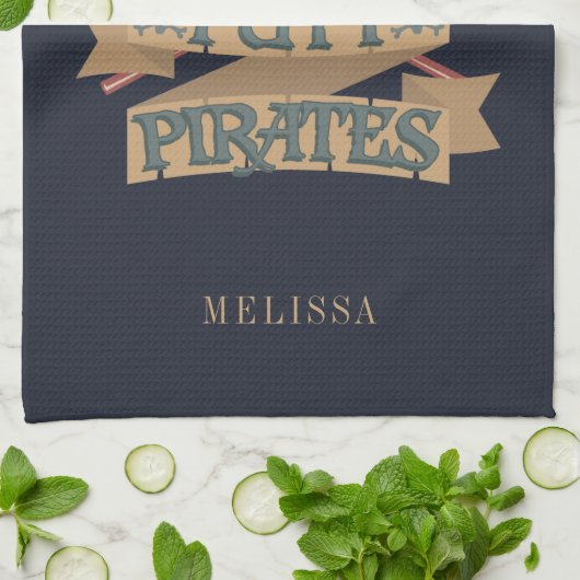 Personalisierte Putt Pirates Golfing Hobby Küche b Geschirrtuch (Gefaltet)