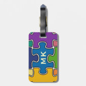 personalisierte Puzzleteile Gepäckanhänger (Rückseite vertikal)