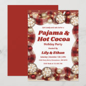 Personalisierte Pyjama- & Heiße-Schokolade-Weihnac Einladung (Vorne/Hinten)