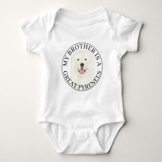 Personalisierte Pyrenäen Baby Strampler (Vorderseite)