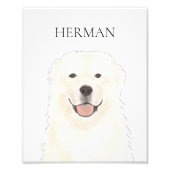 Personalisierte Pyrenäen Hunde Kunst Fotodruck (Vorne)