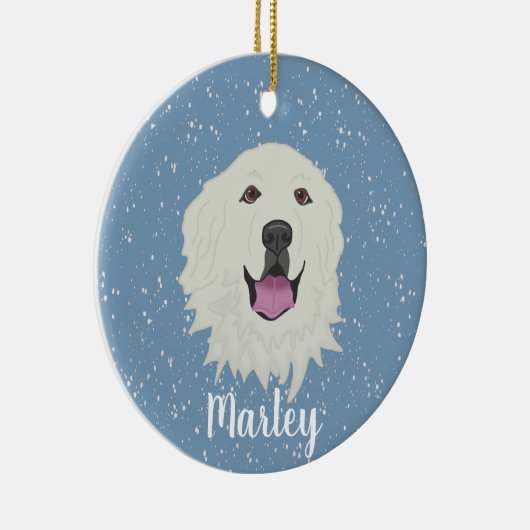 Personalisierte Pyrenäen Keramik Ornament (Rechts)