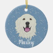 Personalisierte Pyrenäen Keramik Ornament (Vorne)