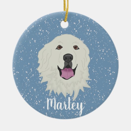 Personalisierte Pyrenäen Keramik Ornament (Vorne)