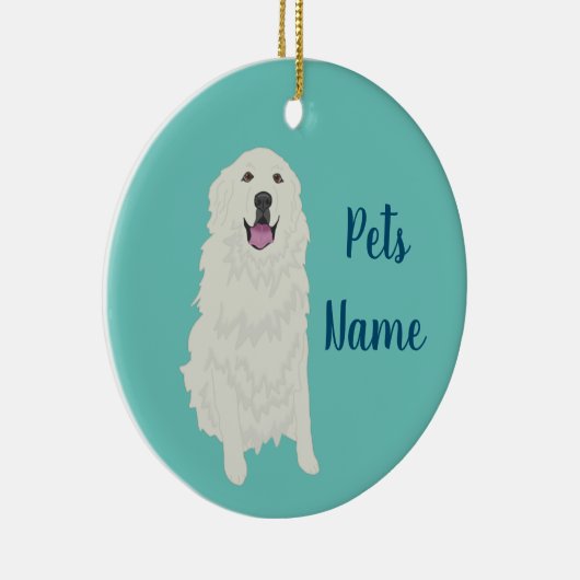 Personalisierte Pyrenäen Keramik Ornament (Rechts)