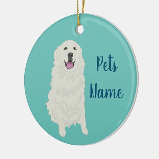 Personalisierte Pyrenäen Keramik Ornament (Links)