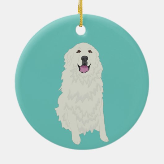 Personalisierte Pyrenäen Keramik Ornament (Hinten)