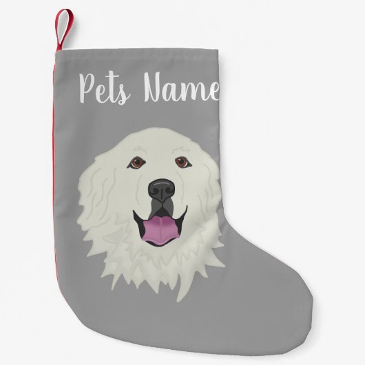 Personalisierte Pyrenäen Kleiner Weihnachtsstrumpf (Vorderseite)