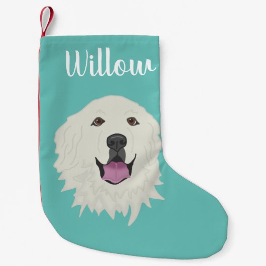 Personalisierte Pyrenäen Kleiner Weihnachtsstrumpf (Vorderseite)