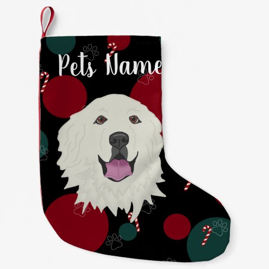 Personalisierte Pyrenäen Kleiner Weihnachtsstrumpf (Vorderseite)