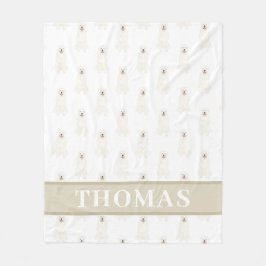 Personalisierte Pyrenäen Rosa und Weiß Fleecedecke