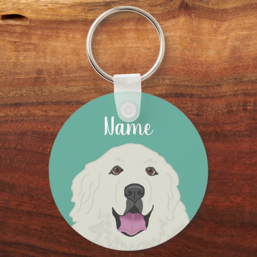 Personalisierte Pyrenäen Schlüsselanhänger (Vorderseite)