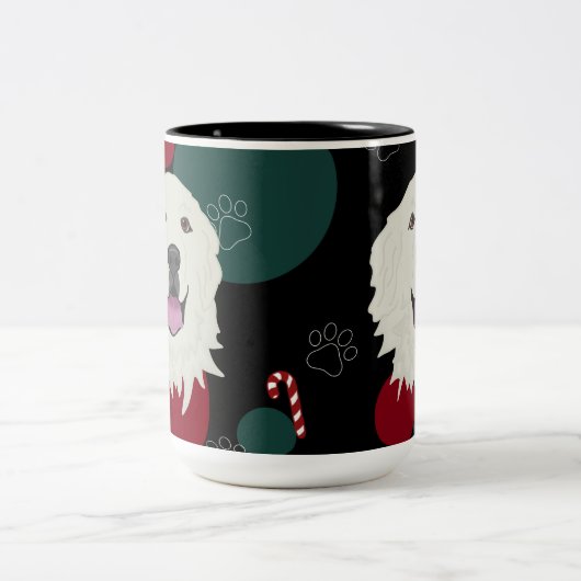 Personalisierte Pyrenäen Weihnachten  Zweifarbige Tasse (Mittel)