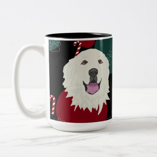 Personalisierte Pyrenäen Weihnachten  Zweifarbige Tasse (Links)