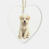 Personalisierte Pyrenäen Welpe Keramik Ornament (Links)