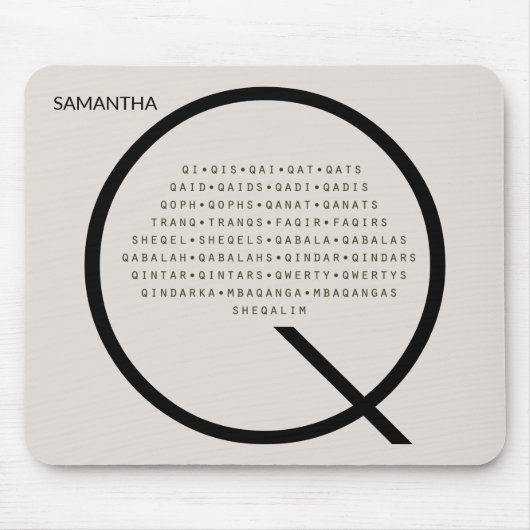 Personalisierte Q-Wörter ohne amerikanisches Engli Mousepad (Vorne)