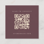 Personalisierte QR-Code-Moderne Quadrat Quadratische Visitenkarte (Rückseite)