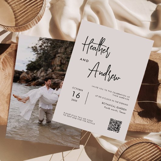 Personalisierte QR-Hochzeit Einladung