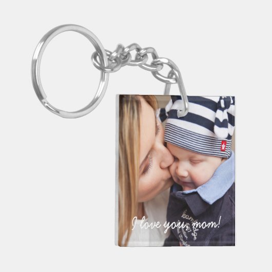 Personalisierte Quadrat Schlüsselkette Einzigartig Schlüsselanhänger (Vorderseite links)