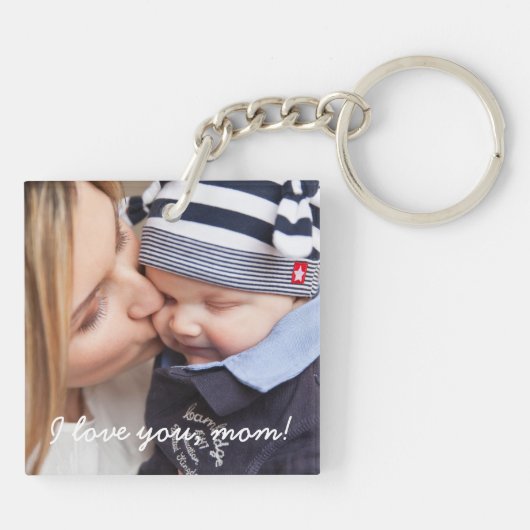 Personalisierte Quadrat Schlüsselkette Einzigartig Schlüsselanhänger (Rückseite)