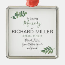 Personalisierte quadratische Erinnerungsverzierung