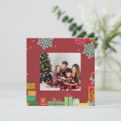 Personalisierte quadratische Weihnachtskarte (Stehend Vorderseite)