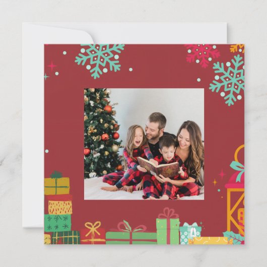 Personalisierte quadratische Weihnachtskarte (Vorderseite)